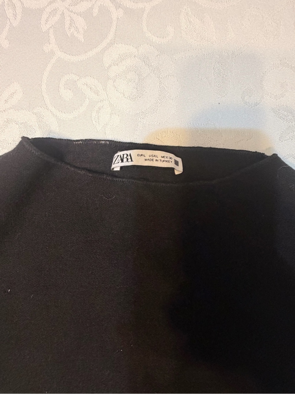 Zara Black Crewneck Cotton Top